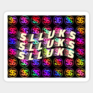 Super cool slluks brand letter logo music design Sticker